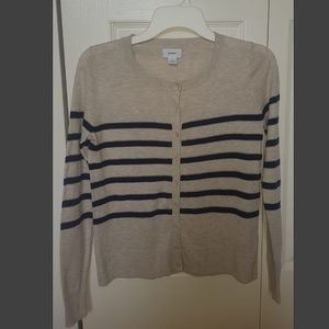 Old Navy Nude and Blue Stripped Long Sleeve